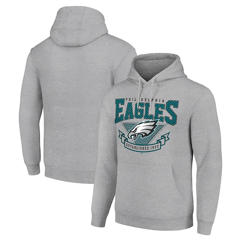 Men's Starter Heather Gray Philadelphia Eagles ‘80s Inspired Pullover Hoodie