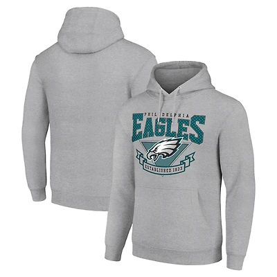 Men's Starter Heather Gray Philadelphia Eagles ‘80s Inspired Pullover Hoodie