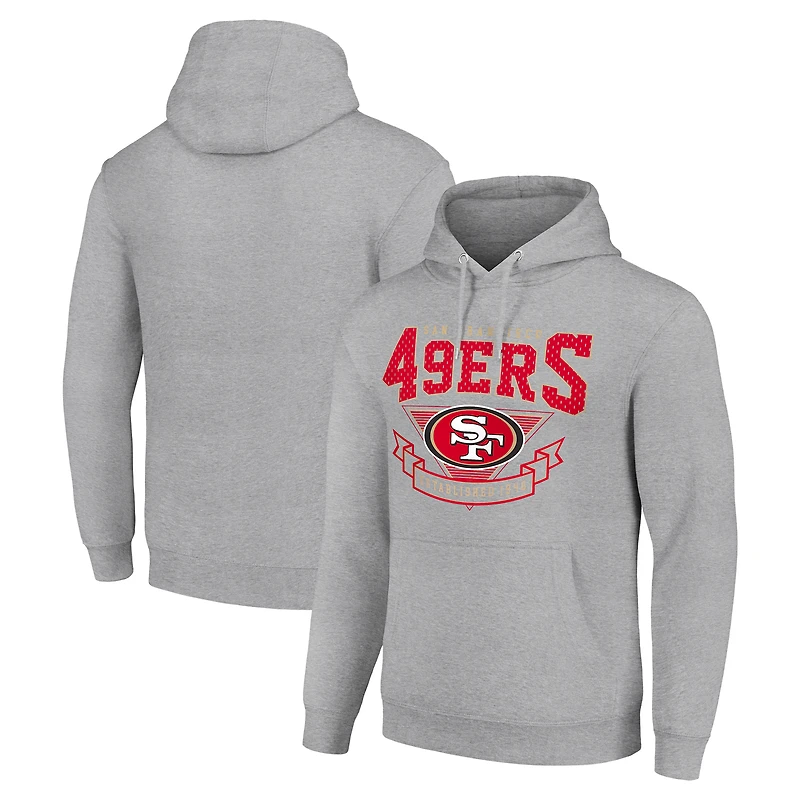 Men's Starter Heather Gray San Francisco 49ers ‘80s Inspired Pullover Hoodie