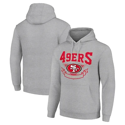Men's Starter Heather Gray San Francisco 49ers ‘80s Inspired Pullover Hoodie