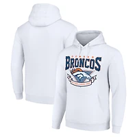 Men's Starter White Denver Broncos ‘80s Inspired Pullover Hoodie