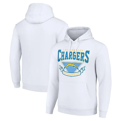 Men's Starter White Los Angeles Chargers ‘80s Inspired Pullover Hoodie