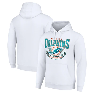 Men's Starter White Miami Dolphins ‘80s Inspired Pullover Hoodie