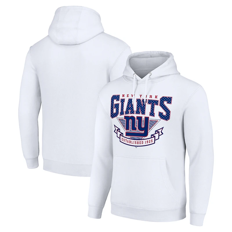 Men's Starter White New York Giants ‘80s Inspired Pullover Hoodie