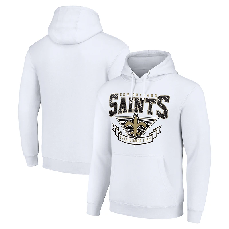 Men's Starter White New Orleans Saints ‘80s Inspired Pullover Hoodie