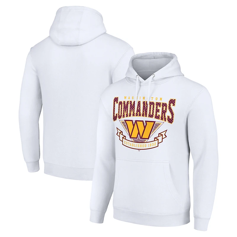 Men's Starter White Washington Commanders ‘80s Inspired Pullover Hoodie