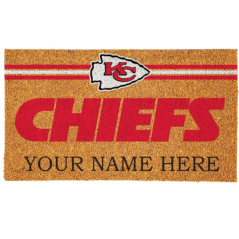Kansas City Chiefs 18" x 30" Personalized Coir Doormat
