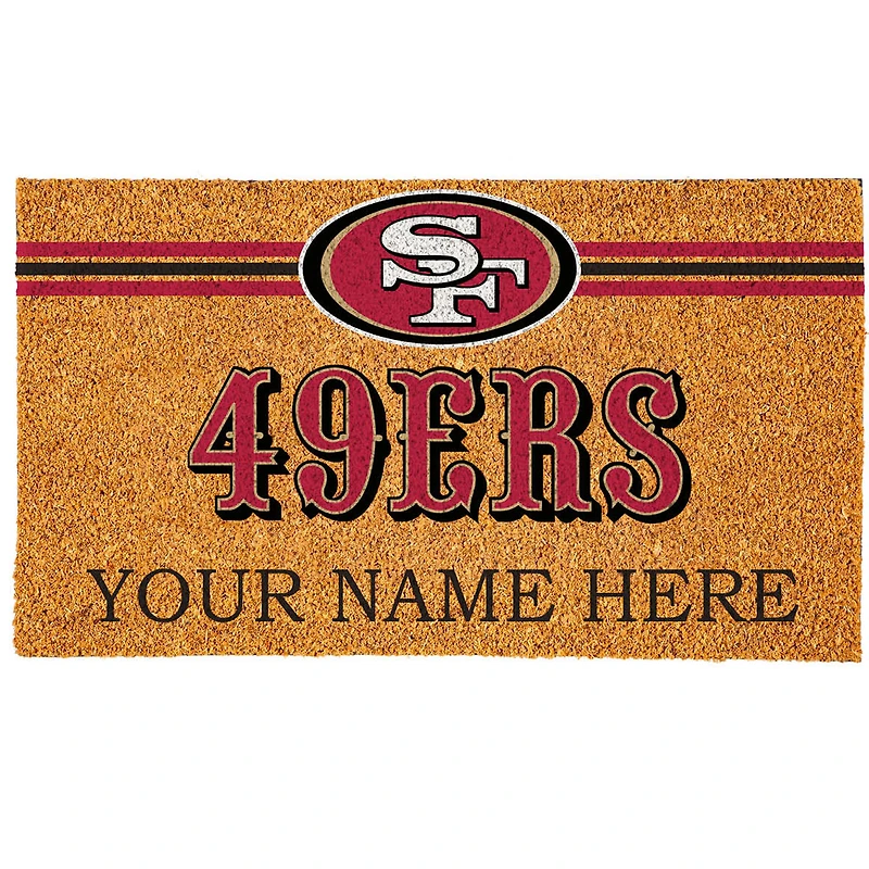 San Francisco 49ers 18" x 30" Personalized Coir Doormat