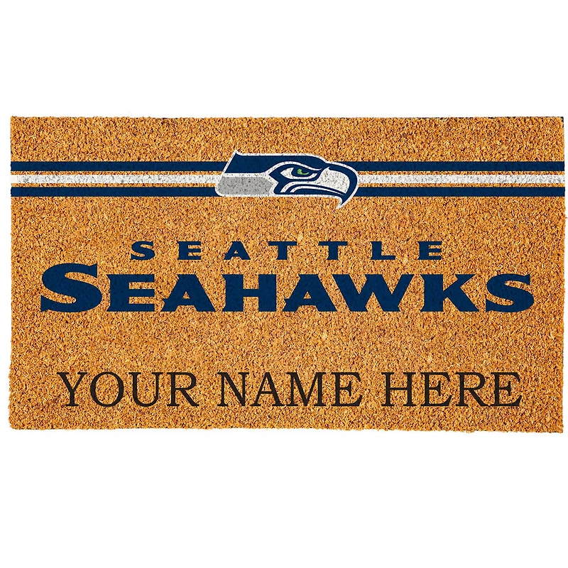 Seattle Seahawks 18" x 30" Personalized Coir Doormat