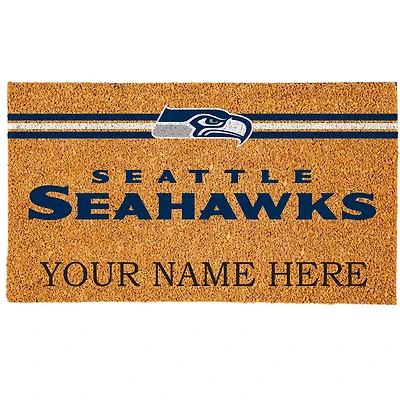 Seattle Seahawks 18" x 30" Personalized Coir Doormat