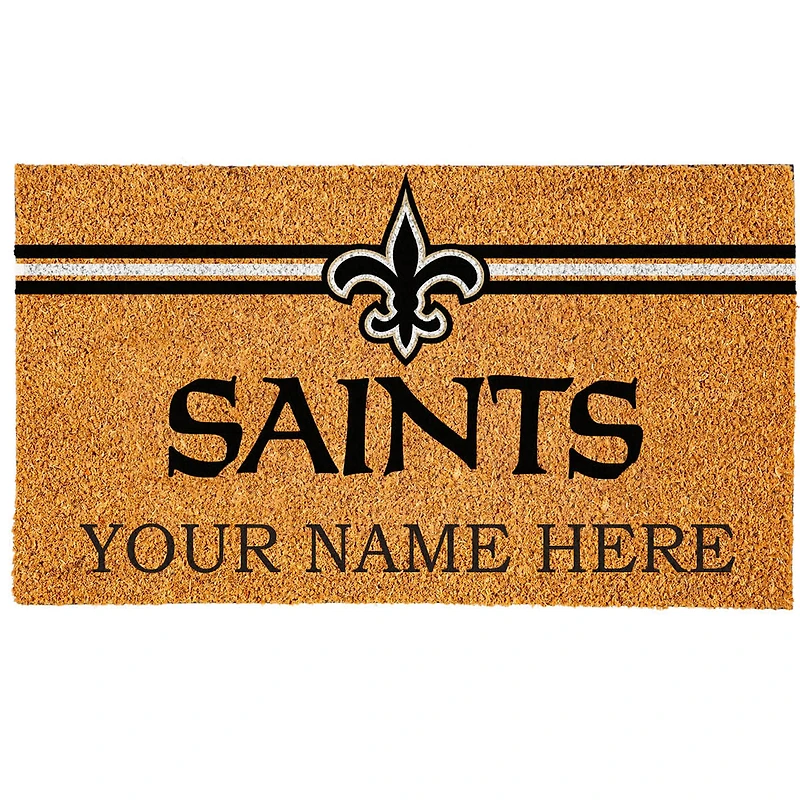 New Orleans Saints 18" x 30" Personalized Coir Doormat