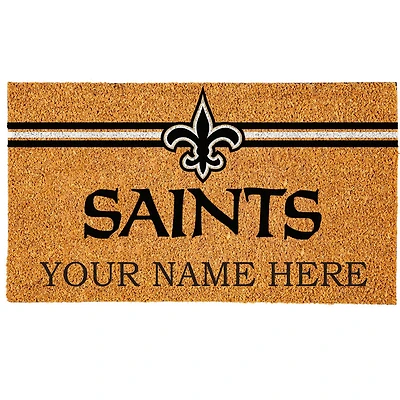 New Orleans Saints 18" x 30" Personalized Coir Doormat