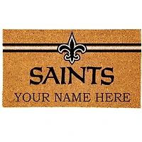 New Orleans Saints 18" x 30" Personalized Coir Doormat
