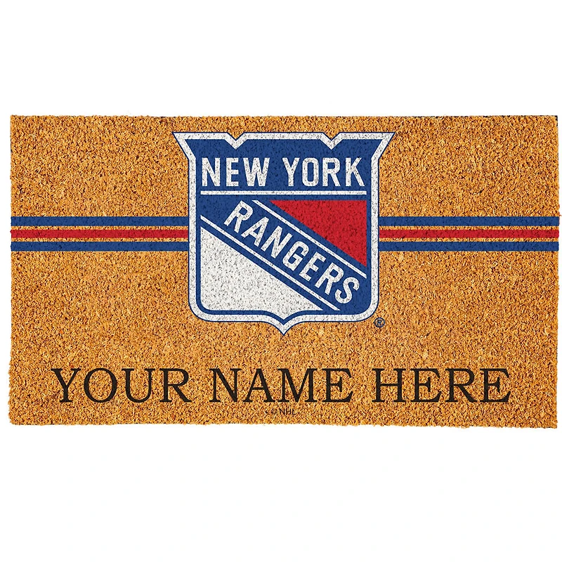 New York Rangers 18" x 30" Personalized Coir Doormat