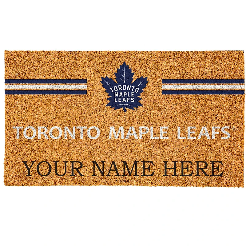 Toronto Maple Leafs 18" x 30" Personalized Coir Doormat