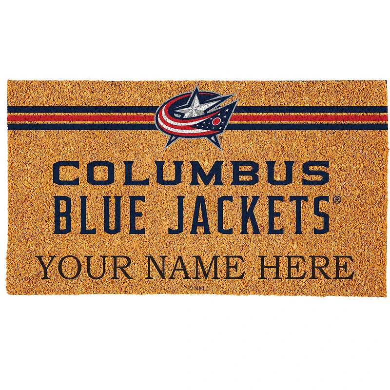 Columbus Blue Jackets 18" x 30" Personalized Coir Doormat