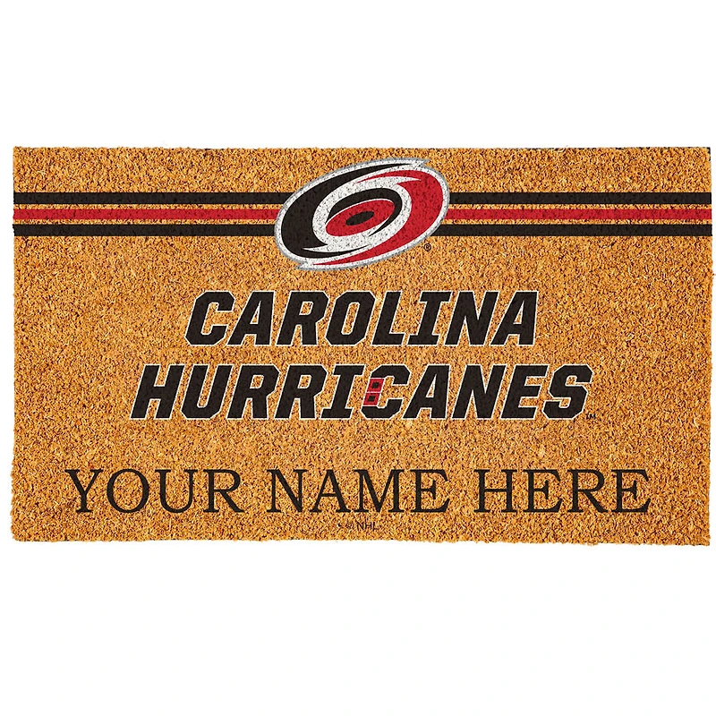 Carolina Hurricanes 18" x 30" Personalized Coir Doormat