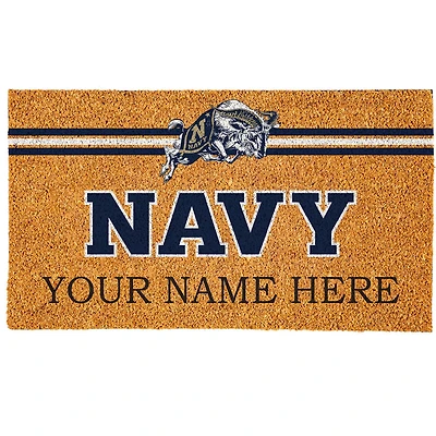 Navy Midshipmen 18" x 30" Personalized Coir Doormat