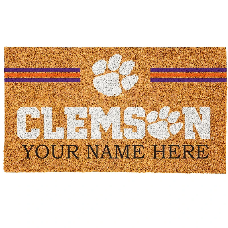 Clemson Tigers 18" x 30" Personalized Coir Doormat