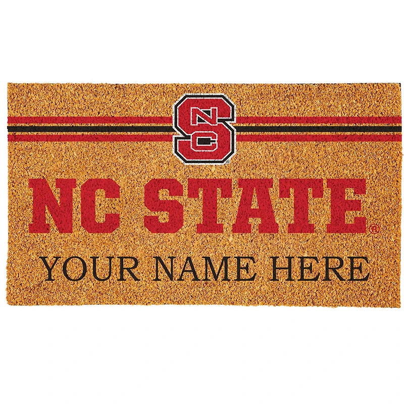 NC State Wolfpack 18" x 30" Personalized Coir Doormat