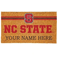 NC State Wolfpack 18" x 30" Personalized Coir Doormat