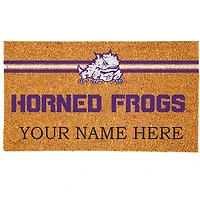 TCU Horned Frogs 18" x 30" Personalized Coir Doormat