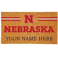 Nebraska Huskers 18" x 30" Personalized Coir Doormat