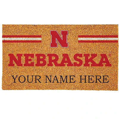 Nebraska Huskers 18" x 30" Personalized Coir Doormat