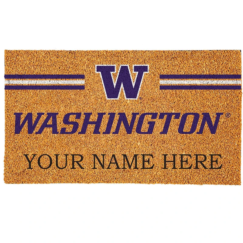 Washington Huskies 18" x 30" Personalized Coir Doormat