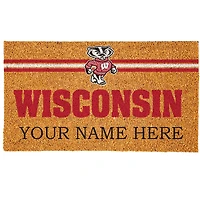 Wisconsin Badgers 18" x 30" Personalized Coir Doormat