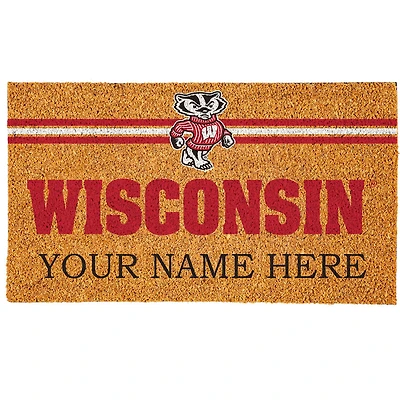 Wisconsin Badgers 18" x 30" Personalized Coir Doormat