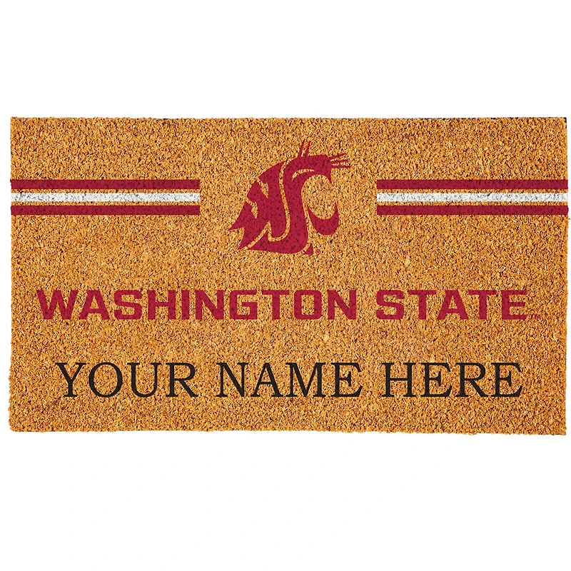 Washington State Cougars 18" x 30" Personalized Coir Doormat