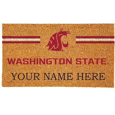 Washington State Cougars 18" x 30" Personalized Coir Doormat