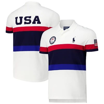 Men's Polo Ralph Lauren White Team USA Paris 2024 Summer Paralympics Closing Ceremony Polo