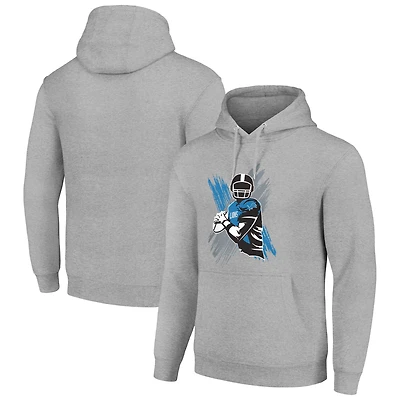 Men's Starter Heather Gray Detroit Lions Player X Fleece Pullover Hoodie