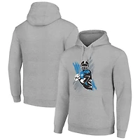Men's Starter Heather Gray Detroit Lions Player X Fleece Pullover Hoodie