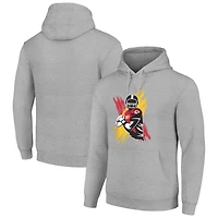 Men's Starter Heather Gray Kansas City Chiefs Player X Fleece Pullover Hoodie