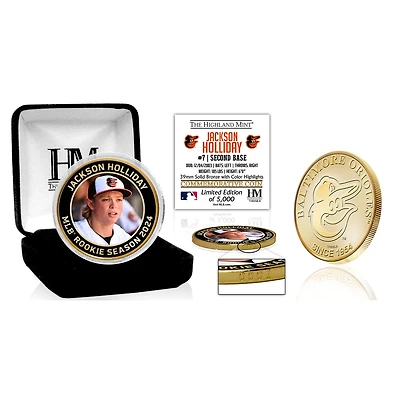 Jackson Holliday Baltimore Orioles 2024 MLB Rookie Season Bronze Coin