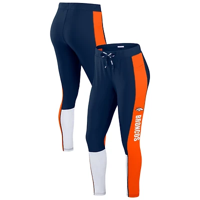Women's WEAR by Erin Andrews Navy/Orange Denver Broncos Color-Block Leggings
