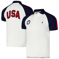Men's Polo Ralph Lauren White U.S. Paralympics Villagewear Raglan Polo