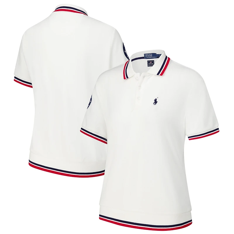 Women's Polo Ralph Lauren White Team USA Paris 2024 Summer Paralympics Villagewear Cropped Polo