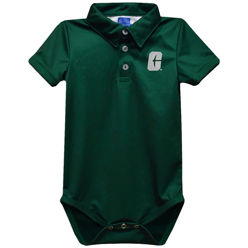 Infant Vive La Fete Green Charlotte 49ers Polo Bodysuit