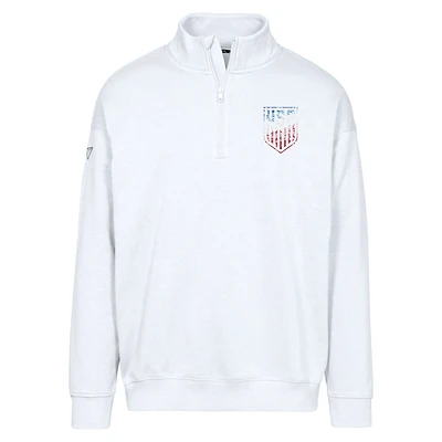 Men's Levelwear White USMNT Murray Quarter-Zip Sweatshirt