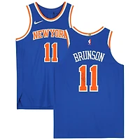 Jalen Brunson New York Knicks Autographed Blue Nike Icon Edition Authentic Jersey
