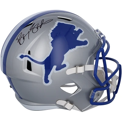 Barry Sanders Detroit Lions Autographed Throwback 1983-2002 Speed Replica Helmet - Signed in Black