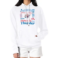 Women's G-III 4Her by Carl Banks White Oklahoma City Thunder Team Collage Graphic Fleece Pullover Hoodie