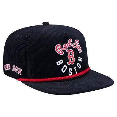 Men's New Era  Navy Boston Red Sox Full Circle Corduroy Golfer Adjustable Hat