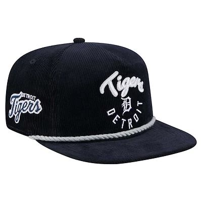 Men's New Era  Navy Detroit Tigers Full Circle Corduroy Golfer Adjustable Hat