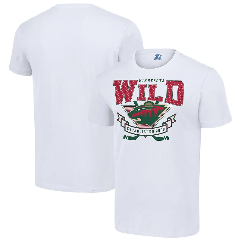 Men's Starter White Minnesota Wild Team Logo Graphic T-Shirt