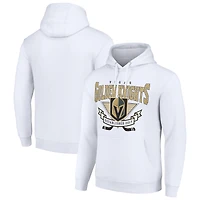 Men's Starter White Vegas Golden Knights Team Logo Graphic Fleece Tri-Blend Pullover Hoodie